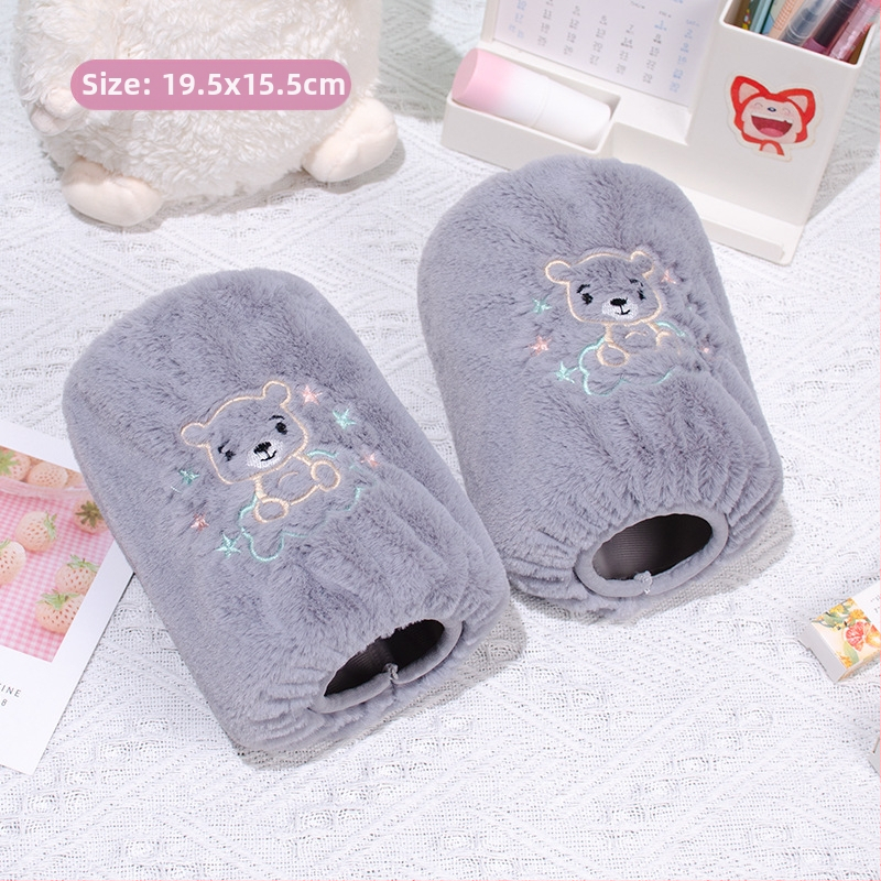 Korejas stila pūkainas roku sargi ar karikatūras rakstu un izšuvumu, anti netīrumiem, Jade Rabbit Velvet materiāls