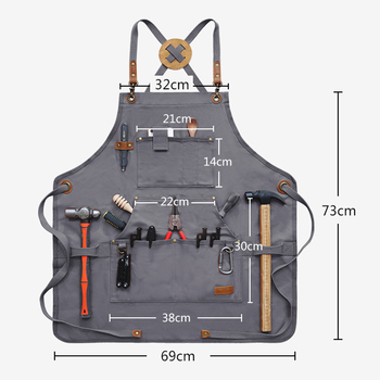 Ποδιά εργασίας χωρίς μανίκια, αντιμολυσματική, παχύ καμβάς και κολλητός καμβάς