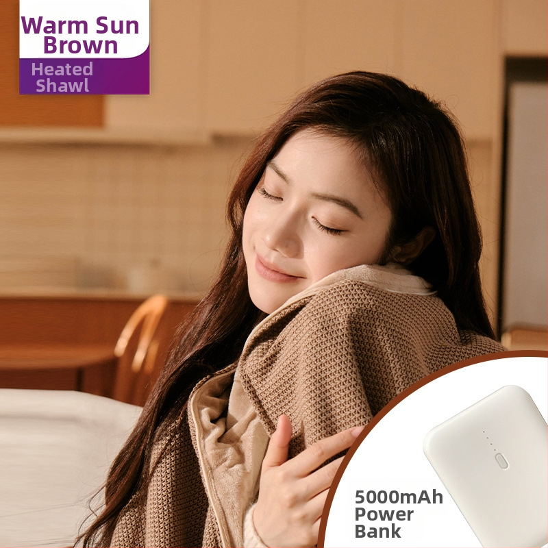 Cuvertură electrică cu încălzire, lavabilă, șal pentru picioare cu USB, model 85-1, 3 trepte de încălzire, 5V 10W