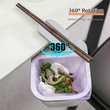 Πλαστικός ορθογώνιος κάδος γραφείου με στερέωση στον τοίχο, χωρίς καπάκι, με κλιπ, για υπολείμματα φαγητού, εμπορική χρήση