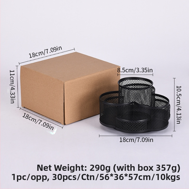 Kovový otočný držiak na ceruzky, kruhového tvaru, model 02, 360° rotácia, tlač loga k dispozícii