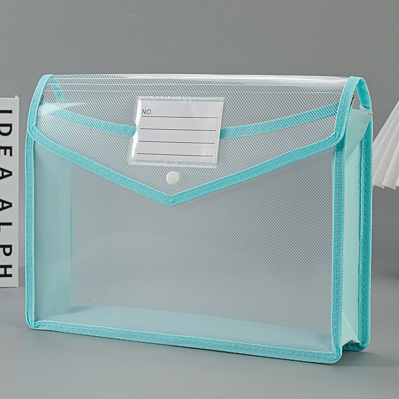 Dosar transparent din PP cu închidere snap-on, îngroșat, design 3D lărgit