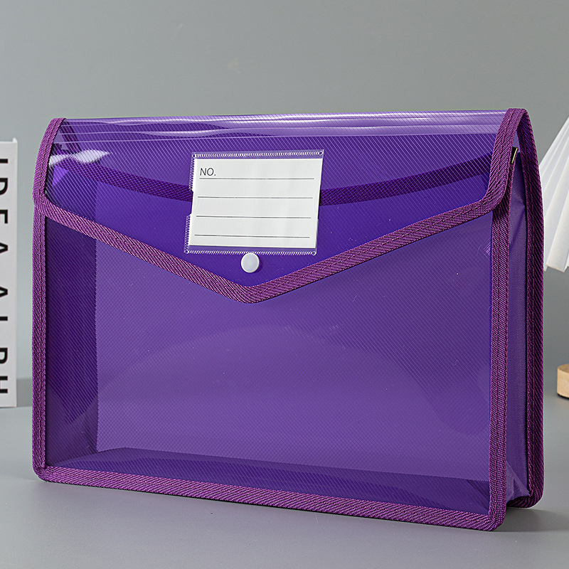 Dosar transparent din PP cu închidere snap-on, îngroșat, design 3D lărgit