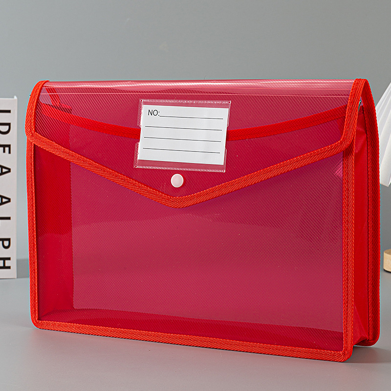 Dosar transparent din PP cu închidere snap-on, îngroșat, design 3D lărgit