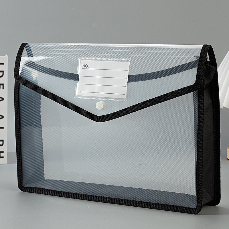 Dosar transparent din PP cu închidere snap-on, îngroșat, design 3D lărgit