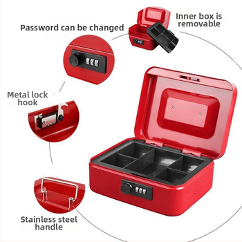 Κλειδωμένο κουτί αποθήκευσης με διπλό συνδυαστικό κλείδωμα, φορητό μεταλλικό κουτί μετρητών από ψυχροκυλιωμένο χάλυβα