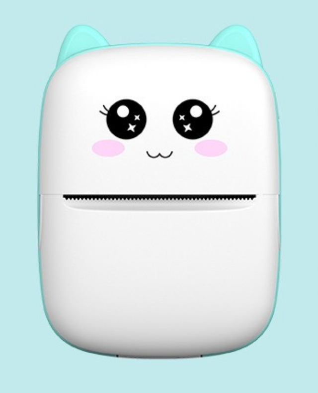 Švietėjiškas nešiojamas spausdintuvas vaikams — Bluetooth, įkraunama ličio baterija, suderinamas su mobiliąja programa, atmintis iki 1 GB; spausdina užrašus, dokumentus ir nuotraukas