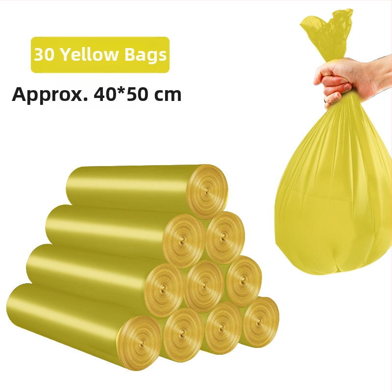 Пластмасова дебела торба за боклук, еднократна, с плосък отвор, за дома