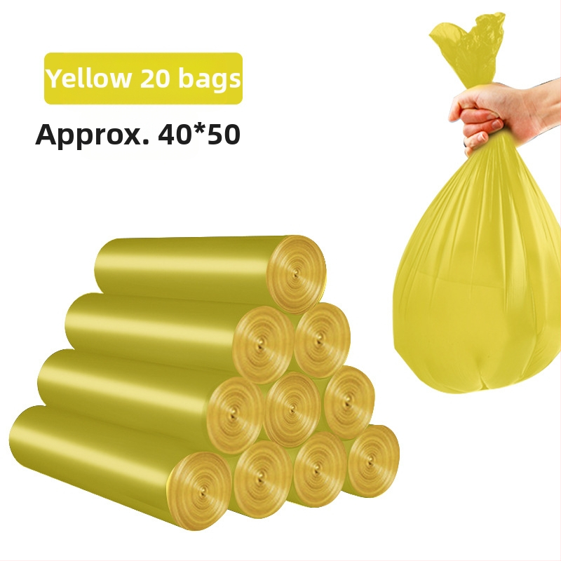 Пластмасова дебела торба за боклук, еднократна, с плосък отвор, за дома
