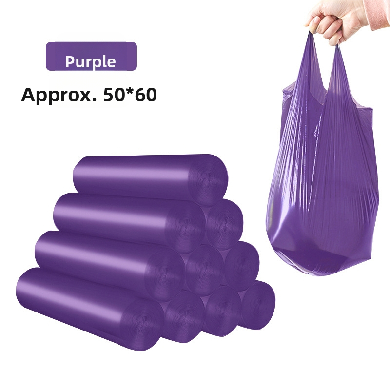 Пластмасова дебела торба за боклук, еднократна, с плосък отвор, за дома