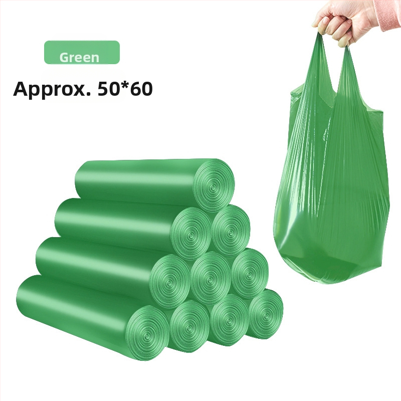 Пластмасова дебела торба за боклук, еднократна, с плосък отвор, за дома