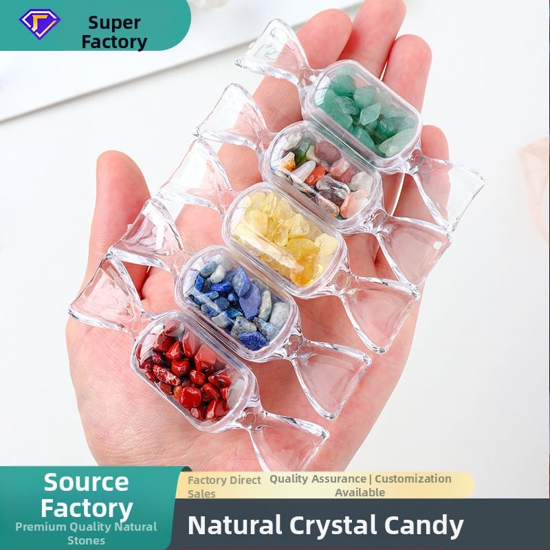 Природен кристален декоративен камък, геометрична форма, модерен минималистичен кристален декор за Коледа