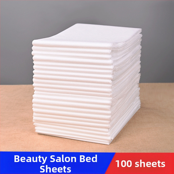 100 vienreizējās lietošanas gultas palagi no nešķiedētā auduma, pastiprināti, piemēroti skaistumkopšanas salonam, masāžai un viesnīcām