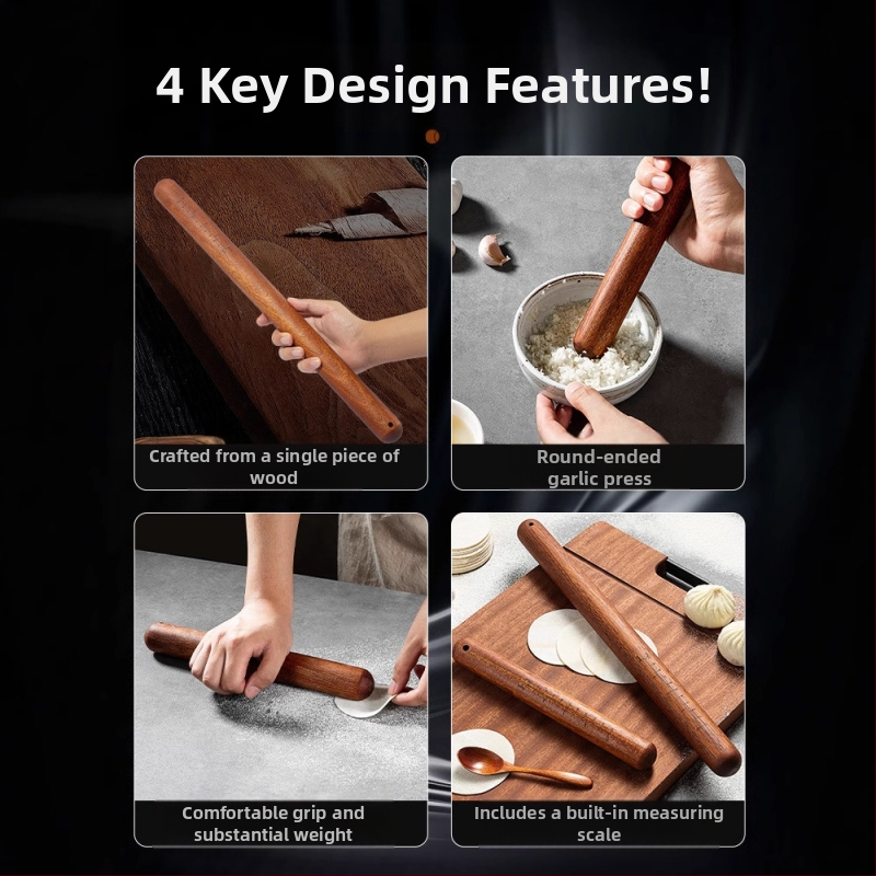 Разточващ валяк от сандалово дърво — Марка: Double Gun; Материал: Сандалово дърво; Стил: Модерна простота; Комплект: 3 части