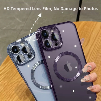 Skaidrus TPU galinis dėklas iPhone 16 Pro Max su MagSafe — belaidis įkrovimas, atsparus kritimui, pritaikomas