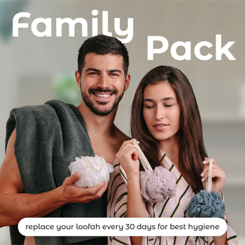 Απολεπιστικό σφουγγάρι μπάνιου με PE πλέγμα και λούφα για πρόσωπο και σώμα, 200 τεμάχια ανά κουτί