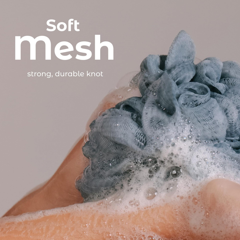 Mrežasta spužva za kupanje s lufo za lice i tijelo, exfolirajuća, 200 komada u kutiji