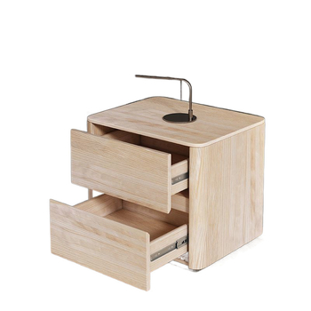 Νυχτερινό τραπεζάκι από μασίφ ξύλο σε ιταλικό στυλ, με επάνω επιφάνεια από δέρμα, για υπνοδωμάτιο, πολυλειτουργικό, πλήρως συναρμολογημένο, Ε0 πιστοποίηση