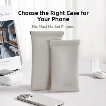 Защитна чанта за мобилен телефон, PU кожа с щампован ефект, автоматично затваряне с шнур, модел G005, носимост 2 кг, 3C електронна опаковка