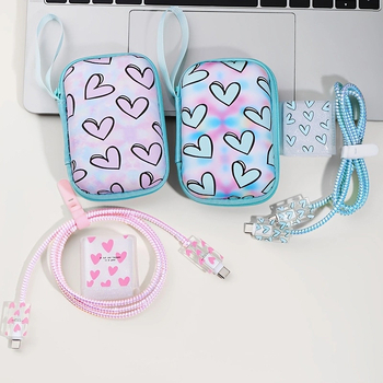 Σετ προστατευτικών για iPhone 14 καλώδιο δεδομένων και θήκη προστασίας Apple 20W, TPU + EVA, μοντέλο YJX-017, 6-τεμάχιο σετ wrap-all, περιλαμβάνει θήκη αποθήκευσης, κεφαλή 20W, κάλυμμα καλωδίου, καλώδιο περιτύλιξης 1,5 m, λουράκι αποθήκευσης