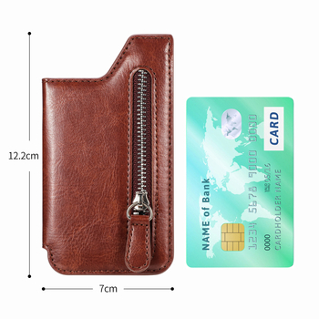 Πολυλειτουργική θήκη καρτών από PU δέρμα με μαγνητική βάση αυτοκινήτου, θήκη για κέρματα και επεκτάσιμες θήκες καρτών