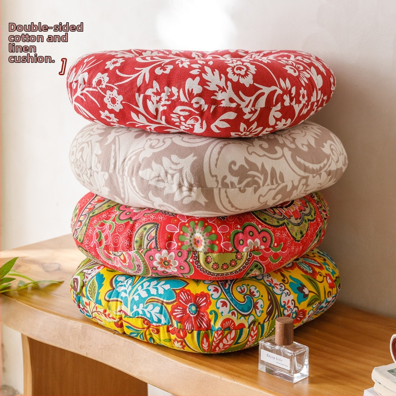 Apskrito formos pagalvė namų naudojimui, neoklasicizmo stilius, gėlių raštas, užpildas EPE