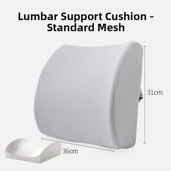 Лумбална опора възглавница - пълнеж паметна пяна, калъф полиестер, дишаща мрежеста повърхност, за офис и кола, прост модерен стил
