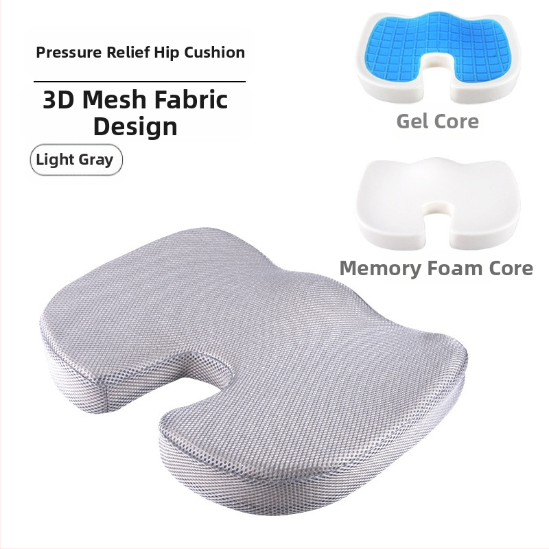 У-образена възглавничка за офис стол с мрежеста повърхност и пълнеж memory foam, дишаща