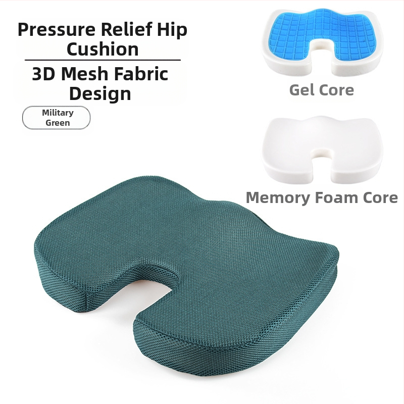 У-образена възглавничка за офис стол с мрежеста повърхност и пълнеж memory foam, дишаща