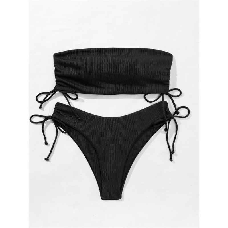 Női csőtopos bikini váll nélküli, melltartó párnázott, 80% nylon / 20% spandex, 200 g, ujjak nélkül, alsó: briefs