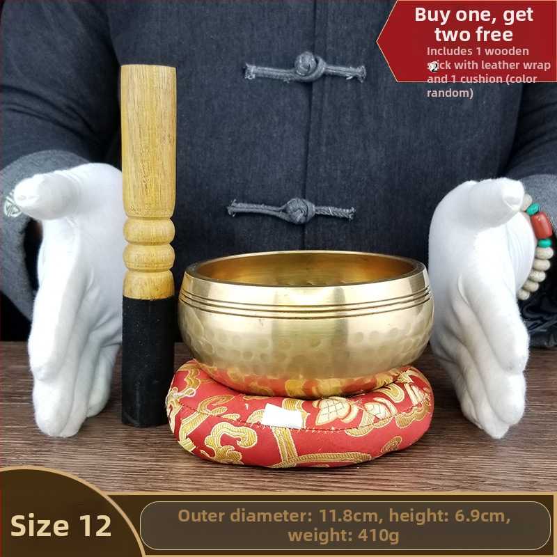 Bakrena meditacijska zdjela za jogu i iscjeljenje zvukom - klasični stil, kućni dekor