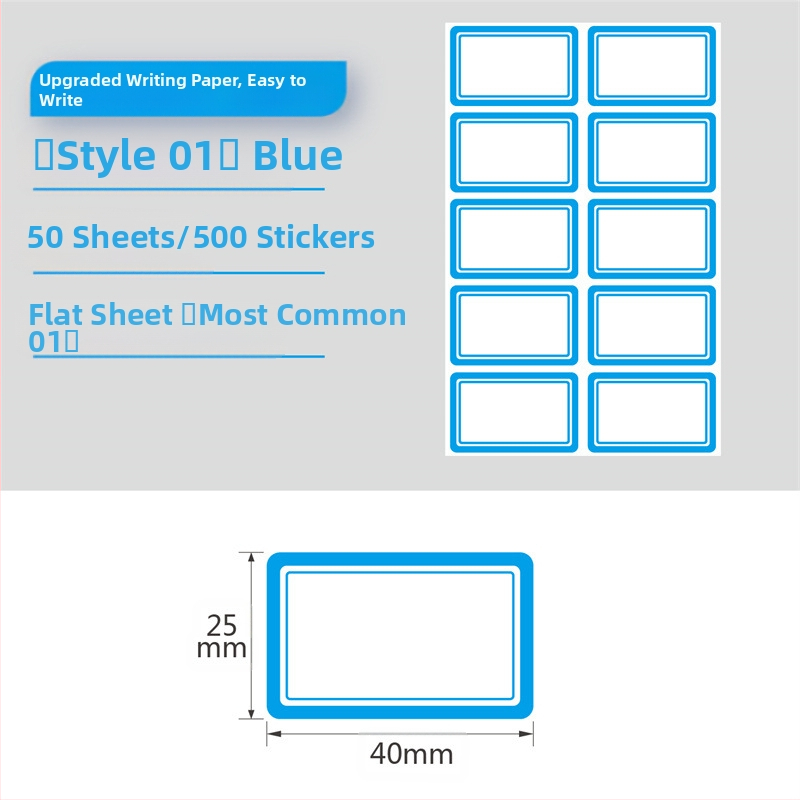 Etichete autoadezive scrise de mână pe rolă, hârtie pentru scris, personalizabile, 10 etichete pe pagină