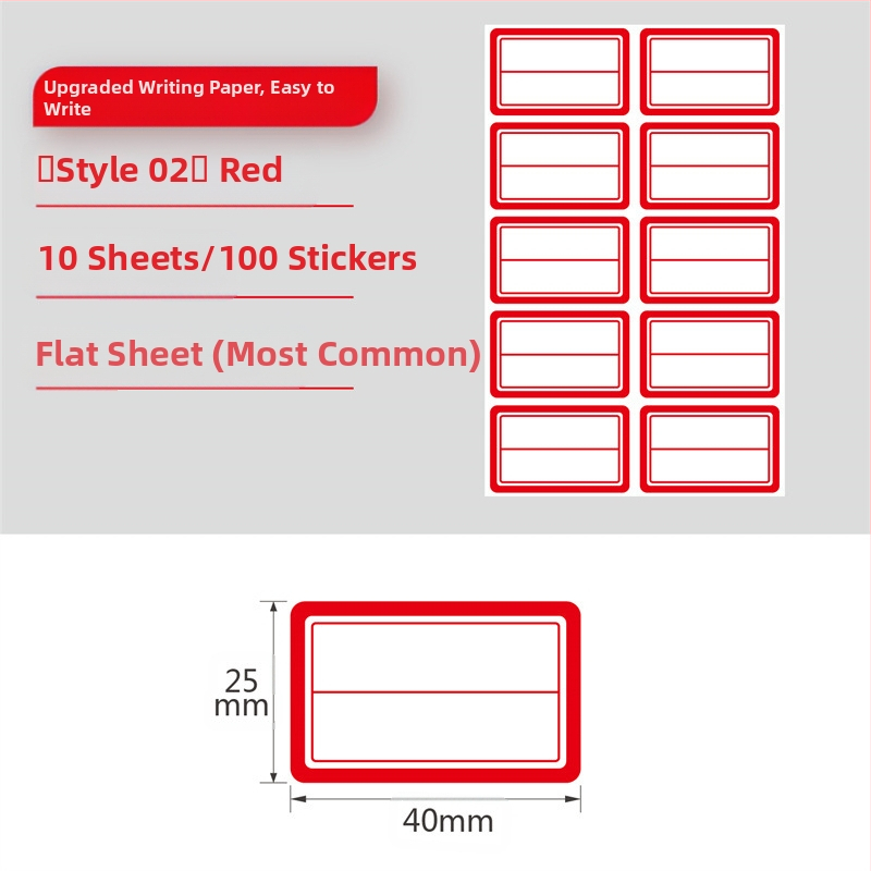Etichete autoadezive scrise de mână pe rolă, hârtie pentru scris, personalizabile, 10 etichete pe pagină