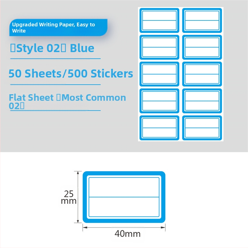 Etichete autoadezive scrise de mână pe rolă, hârtie pentru scris, personalizabile, 10 etichete pe pagină