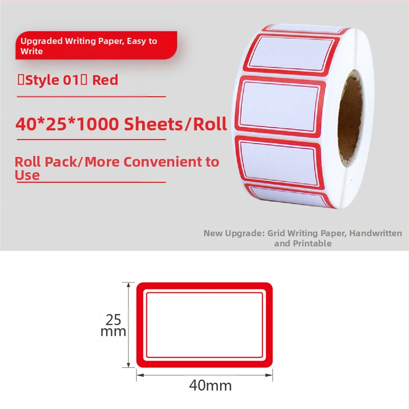 Etichete autoadezive scrise de mână pe rolă, hârtie pentru scris, personalizabile, 10 etichete pe pagină