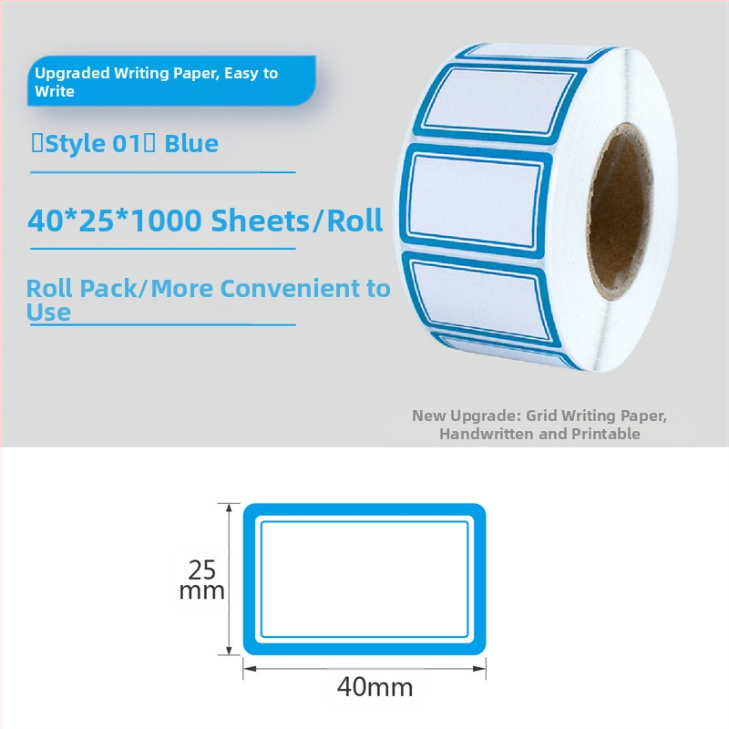 Etichete autoadezive scrise de mână pe rolă, hârtie pentru scris, personalizabile, 10 etichete pe pagină
