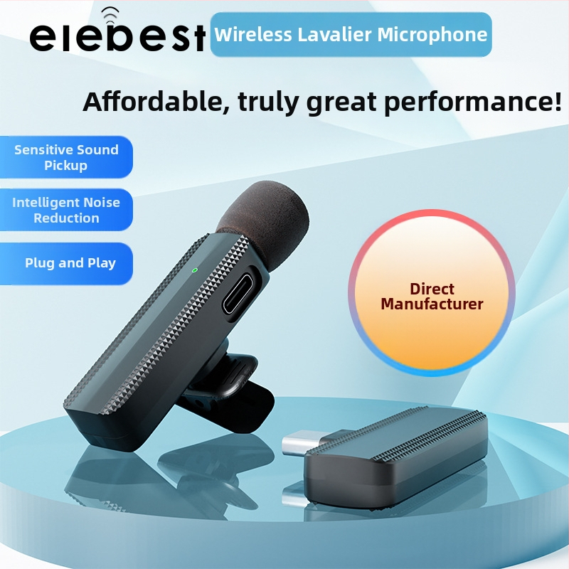 Microfon lavalier cablat pentru difuzare live, cu baterie încorporată de 300–500 mAh, răspuns în frecvențe 100 Hz–20 kHz, SNR ≥75 dB, intrare 5V