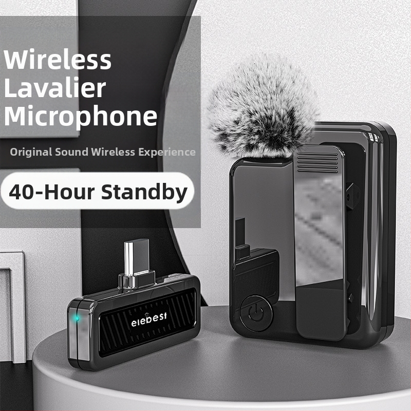 Microfon lavalier cablat pentru difuzare live, cu baterie încorporată de 300–500 mAh, răspuns în frecvențe 100 Hz–20 kHz, SNR ≥75 dB, intrare 5V