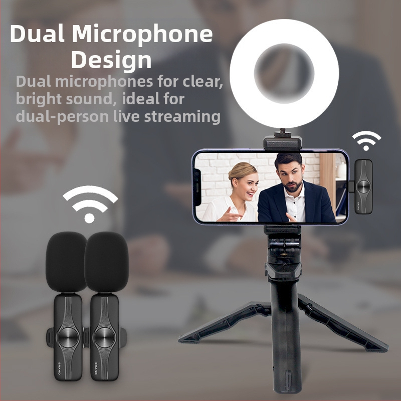 Microfon lavalier cablat pentru difuzare live, cu baterie încorporată de 300–500 mAh, răspuns în frecvențe 100 Hz–20 kHz, SNR ≥75 dB, intrare 5V