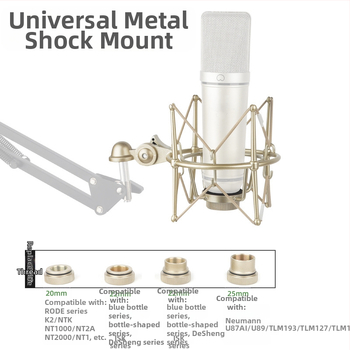 XZM ZX-108 Kovový držiak šoku pre kondenzátorové mikrofóny s vonkajším závitom