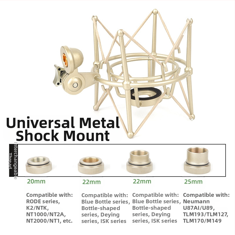XZM ZX-108 Kovový držiak šoku pre kondenzátorové mikrofóny s vonkajším závitom