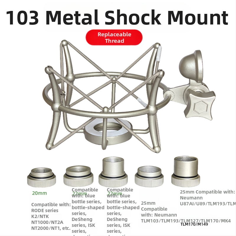 XZM ZX-108 Kovový držiak šoku pre kondenzátorové mikrofóny s vonkajším závitom
