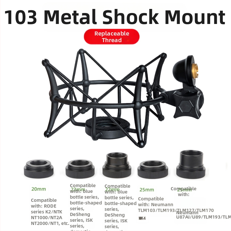 XZM ZX-108 Kovový držiak šoku pre kondenzátorové mikrofóny s vonkajším závitom