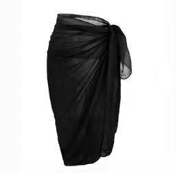 Set din chiffon pentru protecție solară la plajă – două piese: fustă și bluză, purtare în mai multe moduri, 100% poliester, 130 g/m²