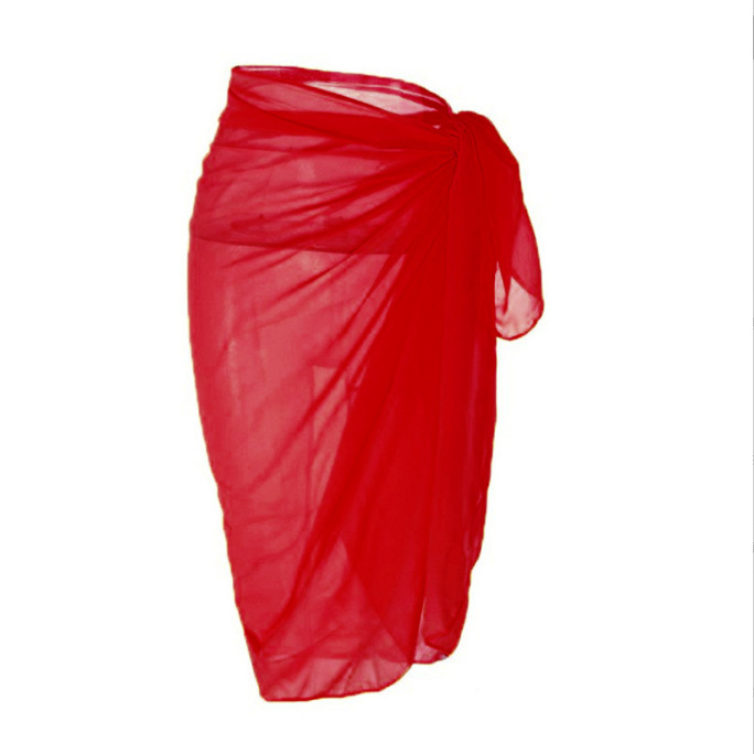 Set din chiffon pentru protecție solară la plajă – două piese: fustă și bluză, purtare în mai multe moduri, 100% poliester, 130 g/m²