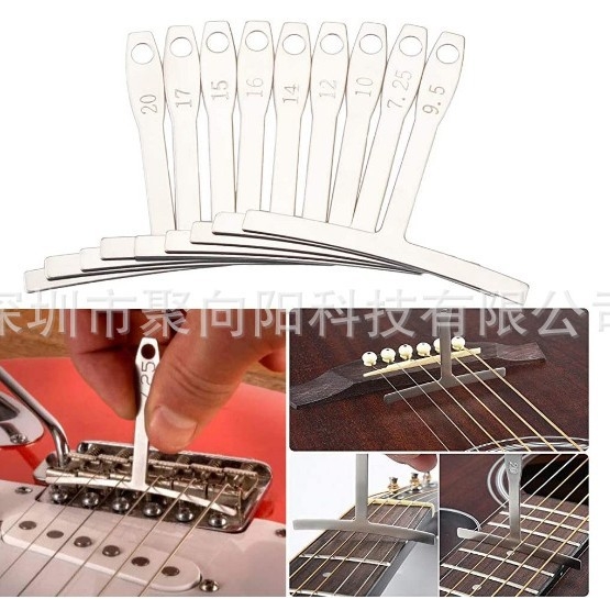Riglă de reglaj a chitării din plastic: riglă pentru gât, riglă de înălțime a corzilor, riglă triunghiulară
