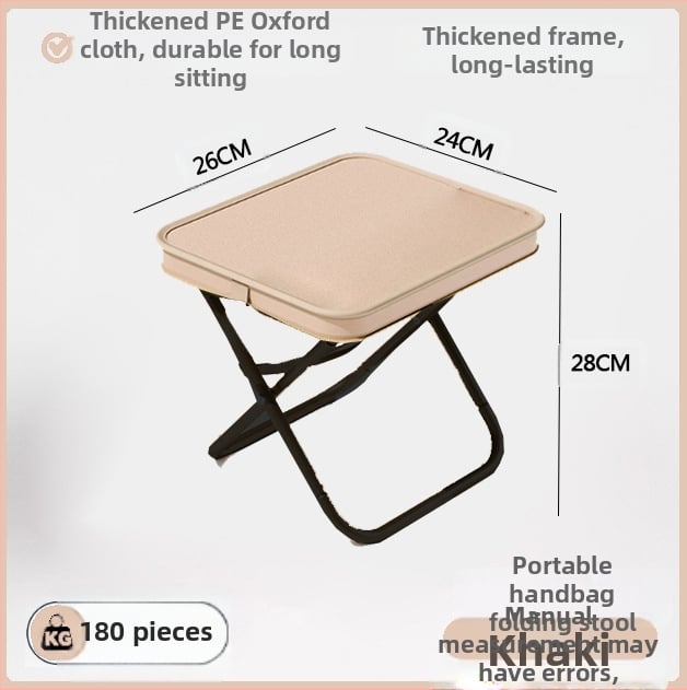 Sulankstoma kėdė - anglinio plieno, matmenys 28×23×26 cm, prekinis ženklas Foreign man, nešiojama kempingui ir žvejybai.
