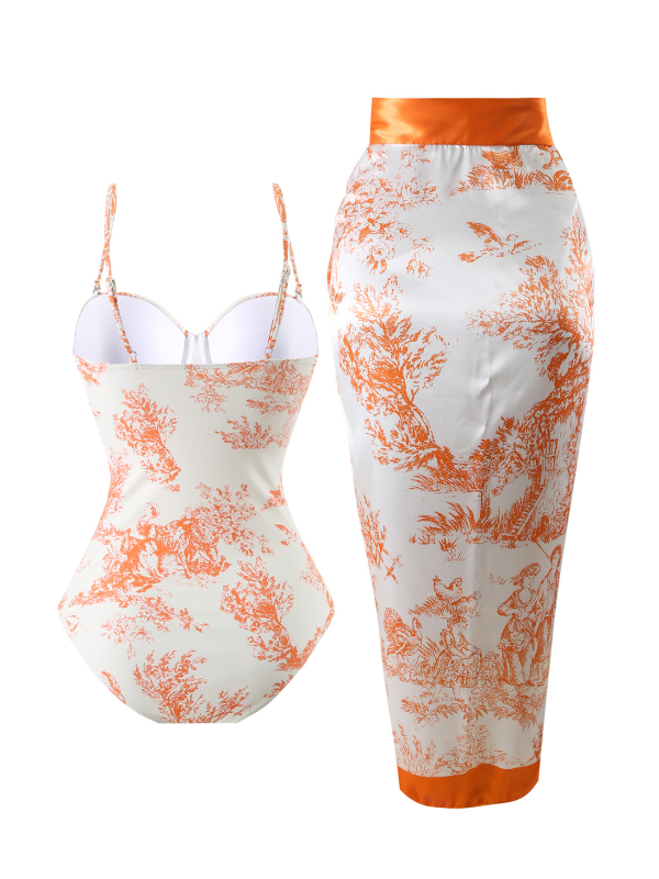 Moterų viengabunis maudymosi kostiumėlis, greitai džiūstantis, aptemptas kirpimas, spaudinimas, poliesterio audinys su spandekso pamušalu