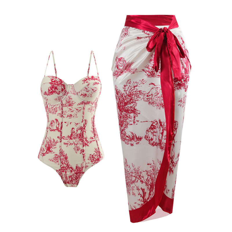 Moterų viengabunis maudymosi kostiumėlis, greitai džiūstantis, aptemptas kirpimas, spaudinimas, poliesterio audinys su spandekso pamušalu