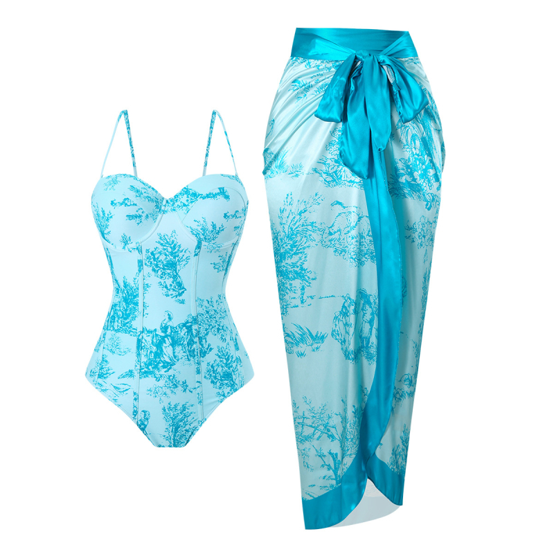 Moterų viengabunis maudymosi kostiumėlis, greitai džiūstantis, aptemptas kirpimas, spaudinimas, poliesterio audinys su spandekso pamušalu